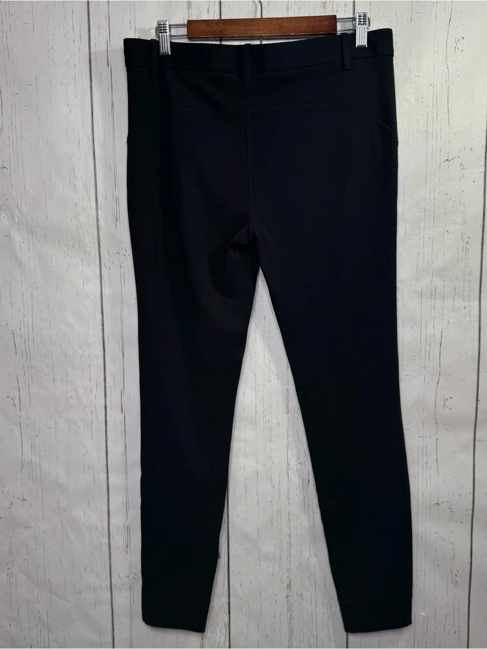Tory Burch Black Slim Fit Stretch Ankle Pants Front Zip Pockets M Career Office